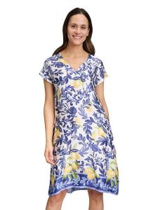 Vera Mont Sukienka w kolorze kremowo-niebieskim rozmiar: 38. Brązowe sukienki Vera Mont, bez wzorów, z wiskozy, bez kołnierzyka, bez ramiączek, mini. Za 173,99 zł.