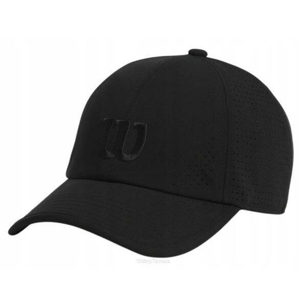 Czapka tenisowa Wilson Active Perforated Cap. Czarne czapki Wilson, bez wzorów. Za 145,00 zł.