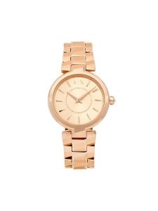 Armani Exchange Zegarek Audelle AX4408 Różowe złoto. Czerwone, analogowe zegarki Armani Exchange. Za 889,99 zł.