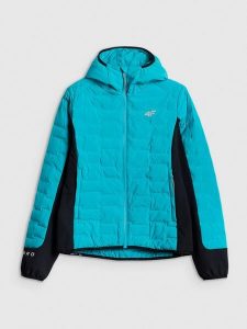 4F Kurtka trekkingowa z wypełnieniem Primaloft Silver damska - turkusowa XS. Niebieskie kurtki 4f, na lato, l, bez wzorów, z materiału, bez kaptura. Za 399,99 zł.