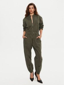 One Teaspoon Kombinezon 26637 Khaki Relaxed Fit. Brązowe sukienki One Teaspoon, xs, bez wzorów, z bawełny, bez kołnierzyka, bez ramiączek. Za 659,99 zł.