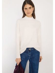 Cecil Sweter w kolorze kremowym rozmiar: S. Brązowe swetry oversize Cecil, s, bez wzorów, z bawełny, bez ramiączek. Za 144,24 zł.