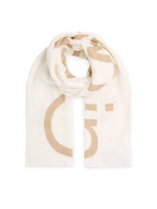 Calvin Klein Szal Bold Logo Cotton Hemp Scarf K60K612975 Écru. Rękawiczki Calvin Klein, bez wzorów, z bawełny. Za 269,99 zł.