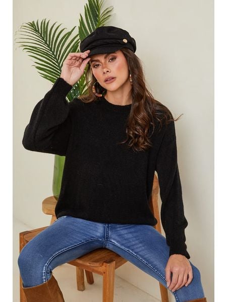 Joséfine Sweter "Letenye" w kolorze czarnym rozmiar: S. Czarne swetry oversize Joséfine, s, bez wzorów, z kaszmiru, bez ramiączek. Za 165,99 zł.