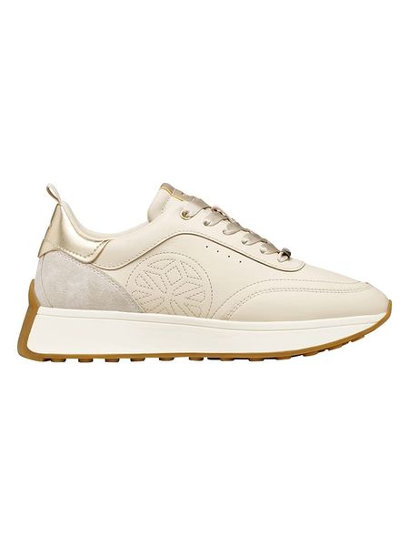 Geox Skórzane sneakersy "Amabel" w kolorze kremowym rozmiar: 40. Brązowe trampki Geox, bez wzorów, bez zapięcia. Za 296,56 zł.