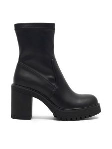 Jenny Fairy Botki ENID WS5925-03 Czarny. Czarne botki Jenny Fairy, bez wzorów, z syntetyku, bez obcasa, na słupku, bez zapięcia. Za 159,99 zł.