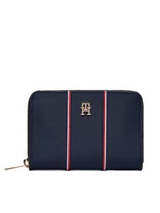 Tommy Hilfiger Portfel Th Icon Med Za Nylon Corp AW0AW17953 Niebieski. Niebieskie portfele TOMMY HILFIGER, bez wzorów, z materiału. Za 229,99 zł.