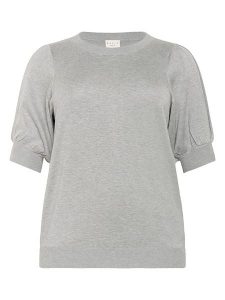 KAFFE curve Sweter w kolorze szarym rozmiar: L. Szare swetry oversize KAFFE curve, l, bez wzorów, bez ramiączek. Za 92,21 zł.