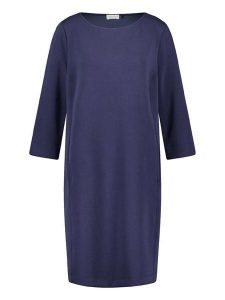 Gerry Weber Sukienka w kolorze granatowym rozmiar: 36. Niebieskie sukienki Gerry Weber, na co dzień, bez wzorów, bez kołnierzyka, bez ramiączek, midi, proste. Za 154,07 zł.
