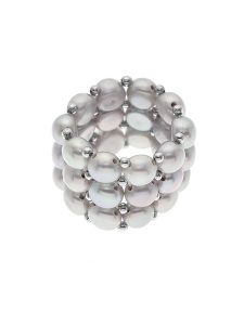 Pearl Addict Pierścionek z perłami w kolorze szarym rozmiar: onesize. Szare pierścionki Pearl Addict, z perłą. Za 130,99 zł.