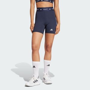 Legginsy TECHFIT Short. Czerwone legginsy ADIDAS, bez wzorów, z materiału, krótkie. W wyprzedaży za 77,40 zł.