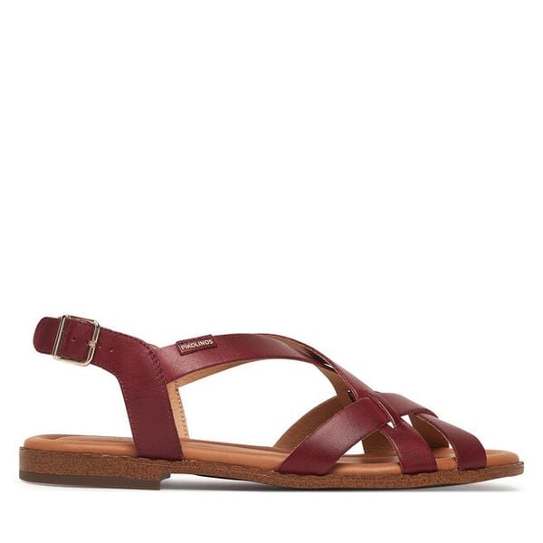 Sandały Pikolinos. Czerwone sandały Pikolinos, bez wzorów, bez obcasa, na płaskiej podeszwie, bez zapięcia. Za 449,99 zł.