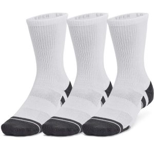 SKARPETY Under Armour Performance Tech 3 Pack Crew Socks. Białe skarpetki Under Armour, bez wzorów, z poliesteru. Za 190,00 zł.