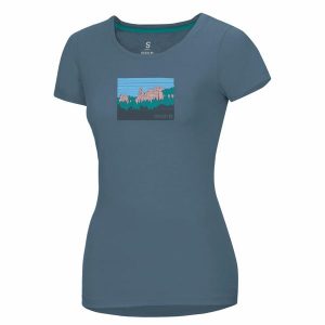 Koszulka damska Ocun Classic. Niebieskie bluzki Ocun, s, bez wzorów, sportowe, bez kołnierzyka, bez ramiączek. Za 178,50 zł.