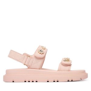 Sandały Aldo. Czerwone sandały ALDO, bez wzorów, bez obcasa, na płaskiej podeszwie, bez zapięcia. Za 459,99 zł.