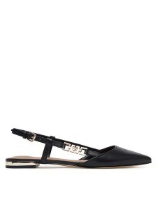 Guess Baleriny FLTFRA LEA05 Czarny. Czarne balerinki Guess, z aplikacjami, ze skóry, bez obcasa, bez zapięcia. Za 292,00 zł.