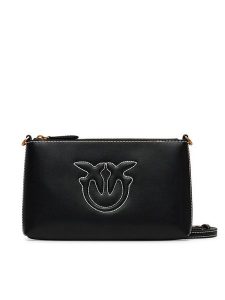 PINKO Torebka Flat Horizontal Mini PE 25 PCPL 104277 A2AN Czarny. Czarne listonoszki Pinko, bez wzorów, ze skóry, bez dodatków. Za 339,99 zł.
