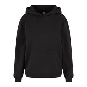 Oversize polarowa bluza z kapturem dla kobiet Urban Classics. Czarne bluzy Urban Classics, bez wzorów, z polaru, z kapturem. Za 160,50 zł.
