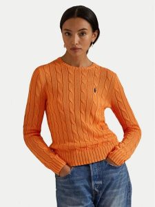 Polo Ralph Lauren Sweter 211971869014 Pomarańczowy Slim Fit. Brązowe swetry klasyczne Polo Ralph Lauren, m, z bawełny, bez kołnierzyka. Za 597,99 zł.