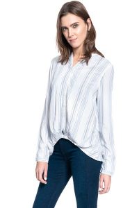 DAMSKA KOSZULA MUSTANG EMMA STRIPE BLOUSE 1009458 11683. Koszule Mustang, s, bez wzorów, bez kołnierzyka, bez ramiączek. W wyprzedaży za 49,99 zł.