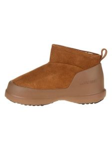 Moon Boot Skórzane botki "Luna Low" w kolorze jasnobrązowym rozmiar: 41. Brązowe botki Moon Boot, bez wzorów, z materiału, bez obcasa, bez zapięcia. Za 461,21 zł.