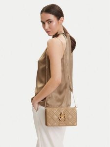 LOVE MOSCHINO Torebka JC4269PP0OKH1209 Beżowy. Brązowe torebki wieczorowe LOVE MOSCHINO, bez wzorów, ze skóry, bez dodatków. Za 663,99 zł.