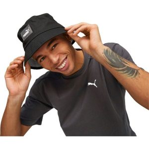 Kapelusz Puma Core Bucket, Dla obu płci. Czarne kapelusze Puma, bez wzorów, z bawełny. Za 105,40 zł.