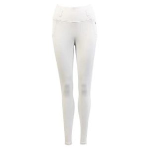 Damskie legginsy jeździeckie z pełną przyczepnością BR Equitation Otranto. Białe kombinezony BR, bez wzorów, z materiału, eleganckie, bez kołnierzyka, bez ramiączek. Za 383,00 zł.