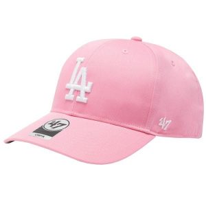 Czapka z daszkiem damska MLB Los Angeles Dodgers Cap. Czerwone czapki 47 Brand, bez wzorów, z materiału, sportowe. Za 116,75 zł.