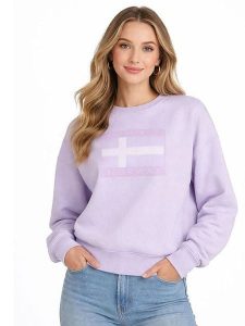 Geographical Norway Bluza "Gigi" w kolorze fioletowym rozmiar: XL. Różowe bluzy Geographical Norway, xl, bez wzorów, z bawełny, bez kaptura. Za 96,37 zł.