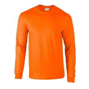 Ultra Bawełniana Koszulka Z Długim Rękawem Unisex Dla Dorosłych. Brązowe bluzki GILDAN, xl, bez wzorów, z bawełny, sportowe, bez kołnierzyka, bez ramiączek. Za 60,99 zł.