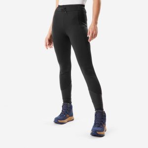 Legginsy turystyczne damskie Quechua NH500 Warm. Czarne legginsy QUECHUA, bez wzorów, z materiału. Za 199,99 zł.