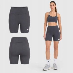 KOLARKI DAMSKIE 4F LEGGINSY KRÓTKIE SPODENKI NA LATO F031 KRÓTKIE KOLOR SZARY. Szare legginsy 4f, bez wzorów, z bawełny, krótkie. Za 49,99 zł.