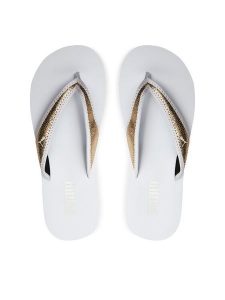 Puma Japonki Sandy Flip Metallic Shine 700511-01 Biały. Białe klapki Puma, bez wzorów, z materiału, bez obcasa. Za 139,99 zł.