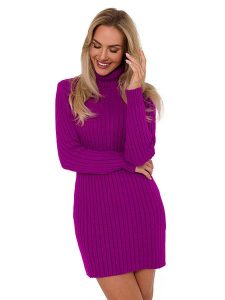 Made of emotion Sukienka dzianinowa w kolorze fioletowym rozmiar: S/M. Różowe sukienki Made Of Emotion, m, bez wzorów, z dzianiny, bez kołnierzyka, bez ramiączek, mini. Za 161,34 zł.