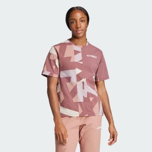 Koszulka Terrex Multi Climacool Printed. Brązowe bluzki ADIDAS, m, bez wzorów, sportowe, bez kołnierzyka, bez ramiączek. W wyprzedaży za 119,40 zł.
