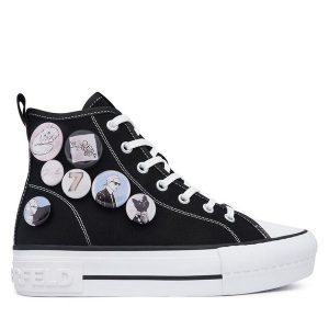 Trampki KARL LAGERFELD. Czarne trampki KARL LAGERFELD, bez wzorów, bez zapięcia. Za 492,99 zł.