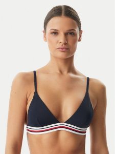 Tommy Hilfiger Góra od bikini UW0UW06350 Granatowy. Niebieskie bikini TOMMY HILFIGER, bez wzorów, z syntetyku. Za 209,99 zł.