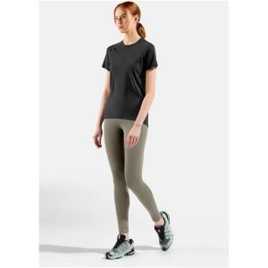 Legginsy damskie Odlo ASCENT MEDIUM SUPPORT Tights. Zielone legginsy ODLO, bez wzorów, z materiału, z podwyższonym stanem. Za 271,99 zł.