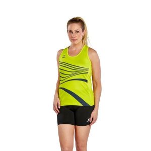 Damski tank top Erima Racing. Żółte topy Erima, bez wzorów, sportowe, bez kołnierzyka, bez ramiączek. W wyprzedaży za 178,75 zł.
