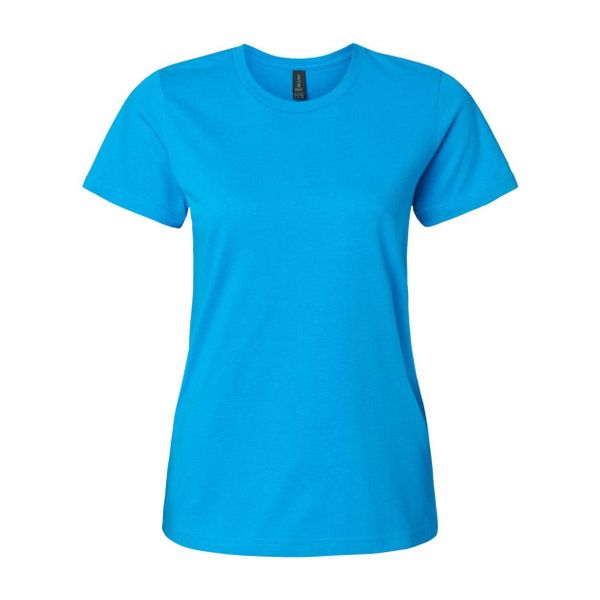 Damska Koszulka Softstyle O Średniej Grubości. Niebieskie bluzki GILDAN, xl, bez wzorów, sportowe, bez kołnierzyka, bez ramiączek. Za 33,99 zł.