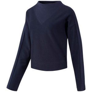 Bluza treningowa damska Reebok TE Twill Cowl Neck. Niebieskie bluzy Reebok, m, bez wzorów, bez kaptura. Za 186,00 zł.