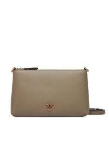 PINKO Torebka Flat Horizontal Mini AI 25-26 104277 A0F1 Szary. Szare torebki klasyczne Pinko, bez wzorów, ze skóry, bez dodatków. Za 629,99 zł.