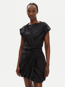 PINKO Sukienka koktajlowa Abito 105215 A2LD Czarny Regular Fit. Czarne sukienki Pinko, s, bez wzorów, z bawełny, wizytowe, bez kołnierzyka, bez ramiączek. Za 689,99 zł.