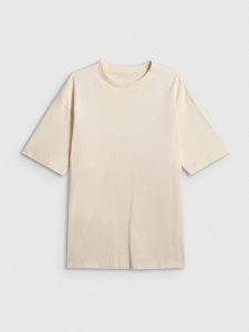 4F T-shirt loose gładki damski - beżowy XL. Brązowe t-shirty 4f, xl, bez wzorów, z bawełny, bez kołnierzyka, bez ramiączek. Za 59,99 zł.