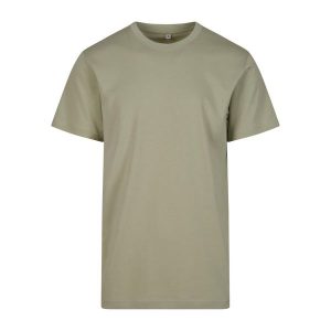 Bawełniana Koszulka Unisex Dla Dorosłych Z Okrągłym Dekoltem. Zielone bluzki BUILD YOUR BRAND, xl, bez wzorów, z bawełny, sportowe, bez kołnierzyka, bez ramiączek. Za 48,99 zł.
