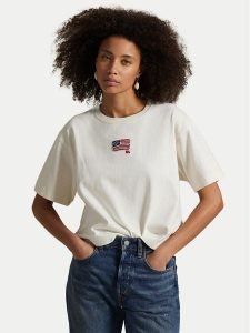Polo Ralph Lauren T-Shirt 211973129001 Biały Relaxed Fit. Białe t-shirty Polo Ralph Lauren, l, bez wzorów, z bawełny, bez kołnierzyka, bez ramiączek. Za 289,99 zł.