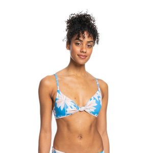 Góra od stroju kąpielowego ROXY PT Roxy Love The Surf Knot. Niebieskie bikini Roxy, bez wzorów. Za 89,99 zł.