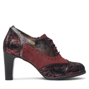 Półbuty Laura Vita. Czerwone czółenka LAURA VITA, bez wzorów, bez obcasa, na obcasie, bez zapięcia. Za 289,99 zł.