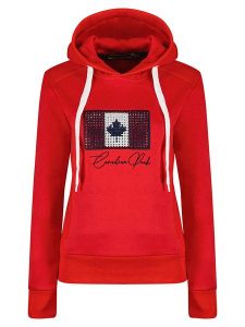 Canadian Peak Bluza "Goiseak" w kolorze czerwonym rozmiar: XL. Czerwone bluzy Canadian Peak, xl, z aplikacjami, z kapturem. Za 118,56 zł.